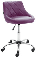 Werkkruk - Comfortabele Zitting - In Hoogte Verstelbaar, Draaibaar en Ergonomisch Design Kleur lila Materiaal kunstleer
