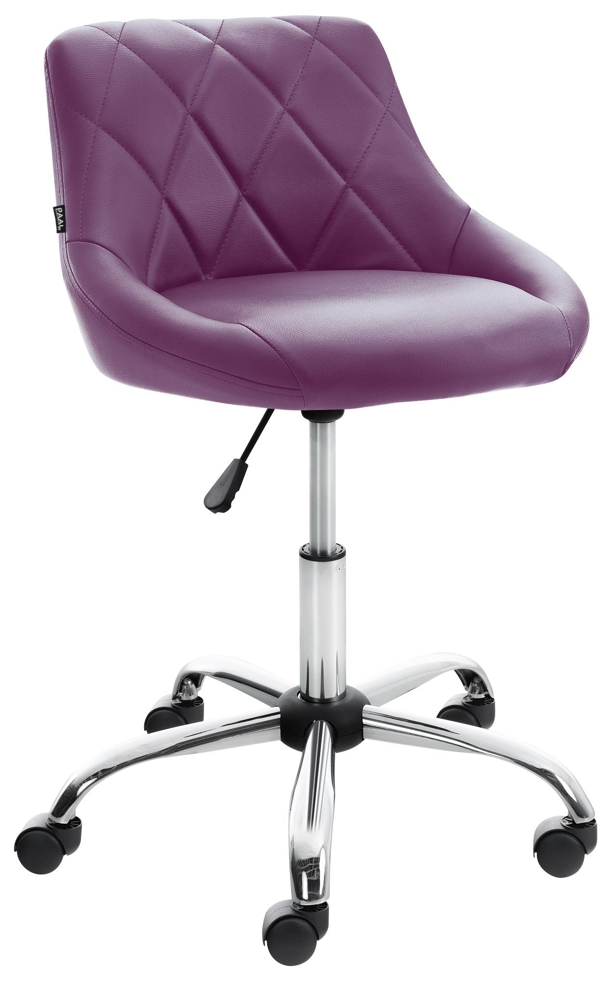 Werkkruk - Comfortabele Zitting - In Hoogte Verstelbaar, Draaibaar en Ergonomisch Design Kleur lila Materiaal kunstleer