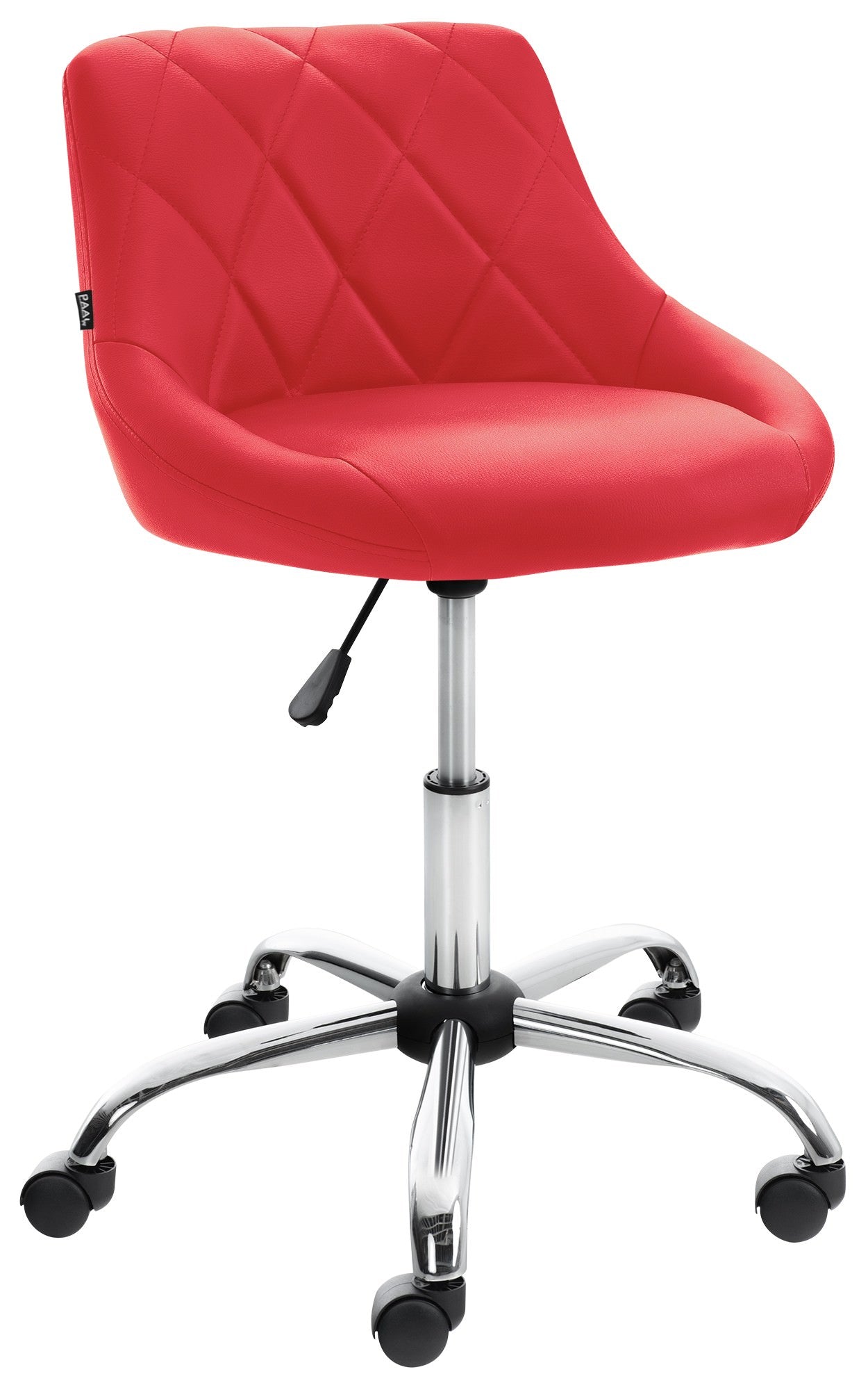 Werkkruk - Comfortabele Zitting - In Hoogte Verstelbaar, Draaibaar en Ergonomisch Design Kleur rood Materiaal kunstleer