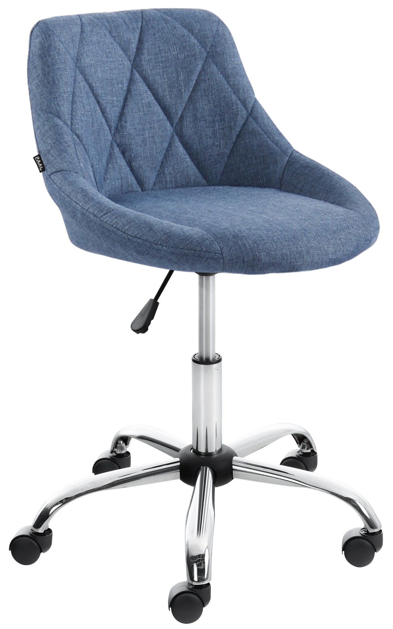 Werkkruk - Comfortabele Zitting - In Hoogte Verstelbaar, Draaibaar en Ergonomisch Design Kleur blauw Materiaal Stof