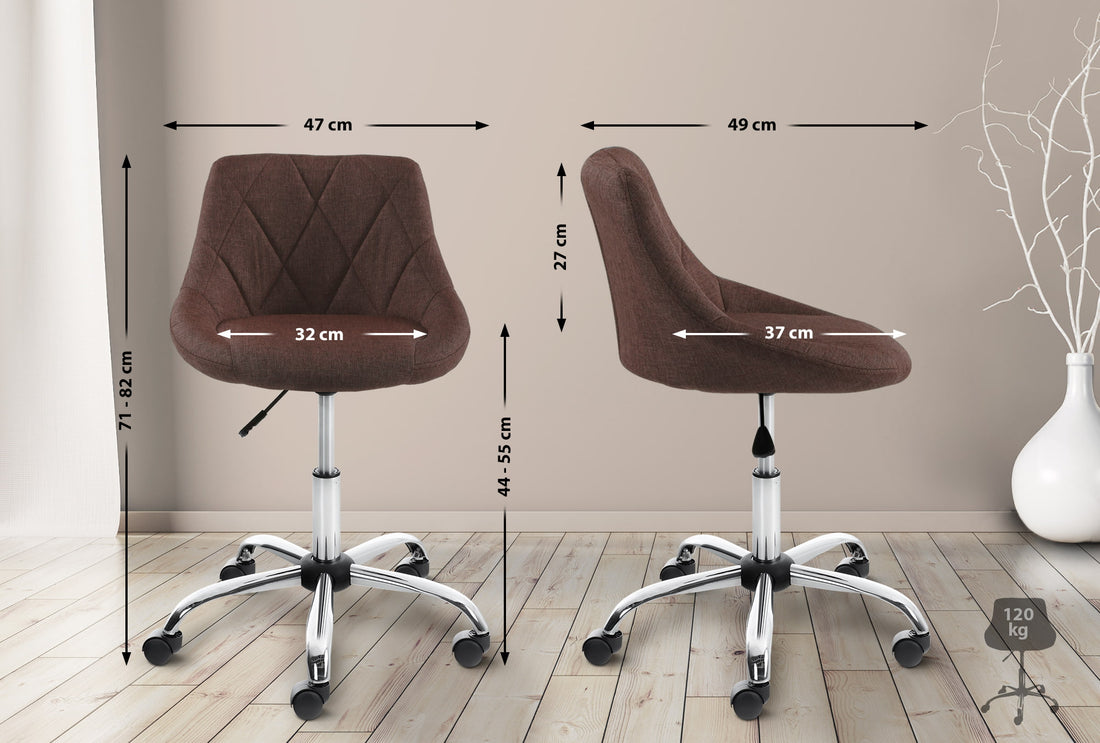 Comfortabele Werkkruk - Praktijkstoel - Extra Rugleuningondersteuning Kleur bruin