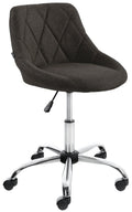 Werkkruk - Comfortabele Zitting - In Hoogte Verstelbaar, Draaibaar en Ergonomisch Design Kleur donkergrijs Materiaal Stof