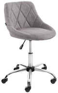 Werkkruk - Comfortabele Zitting - In Hoogte Verstelbaar, Draaibaar en Ergonomisch Design Kleur grijs Materiaal Stof