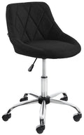 Werkkruk - Comfortabele Zitting - In Hoogte Verstelbaar, Draaibaar en Ergonomisch Design Kleur zwart Materiaal Stof