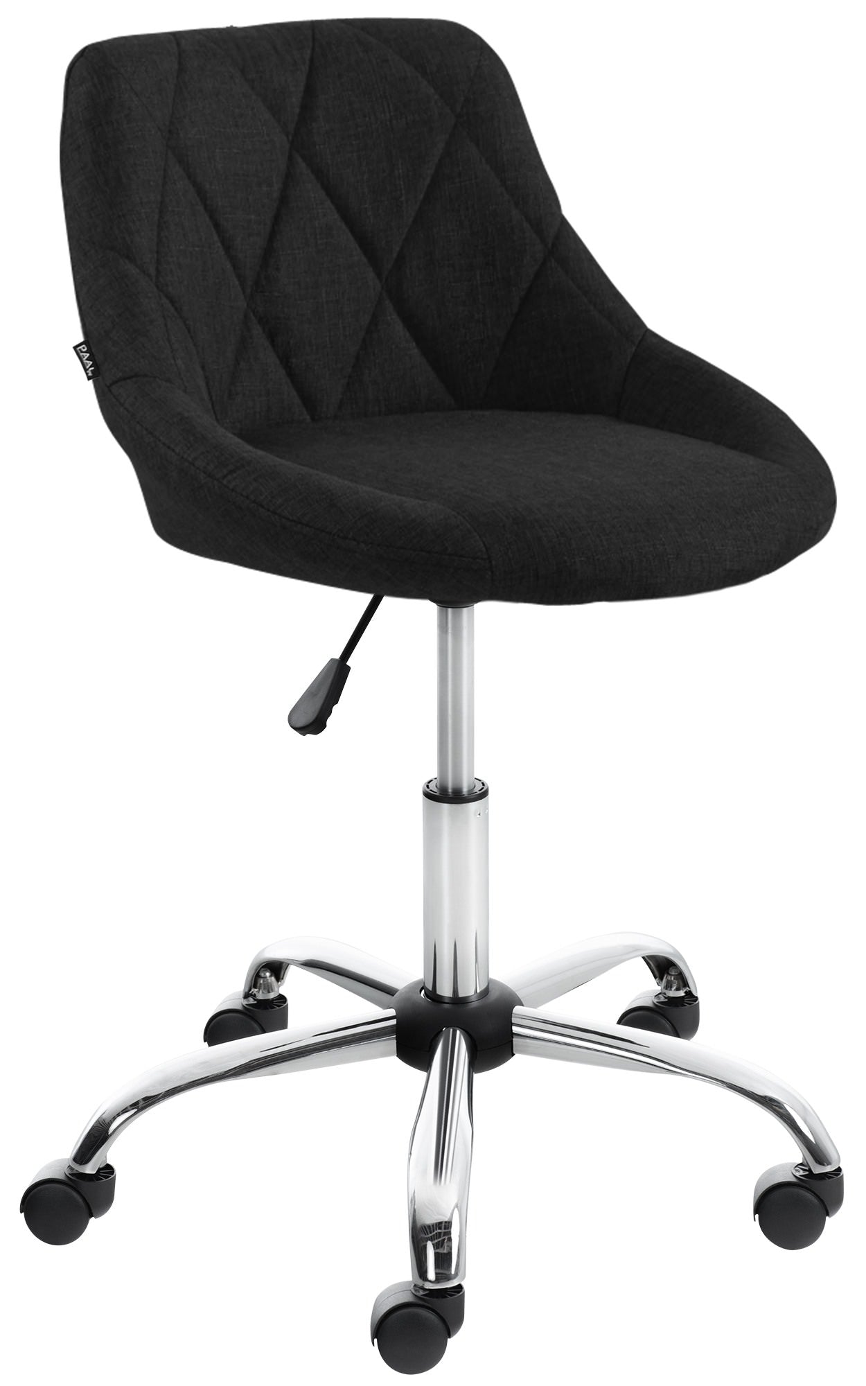 Werkkruk - Comfortabele Zitting - In Hoogte Verstelbaar, Draaibaar en Ergonomisch Design Kleur zwart Materiaal Stof