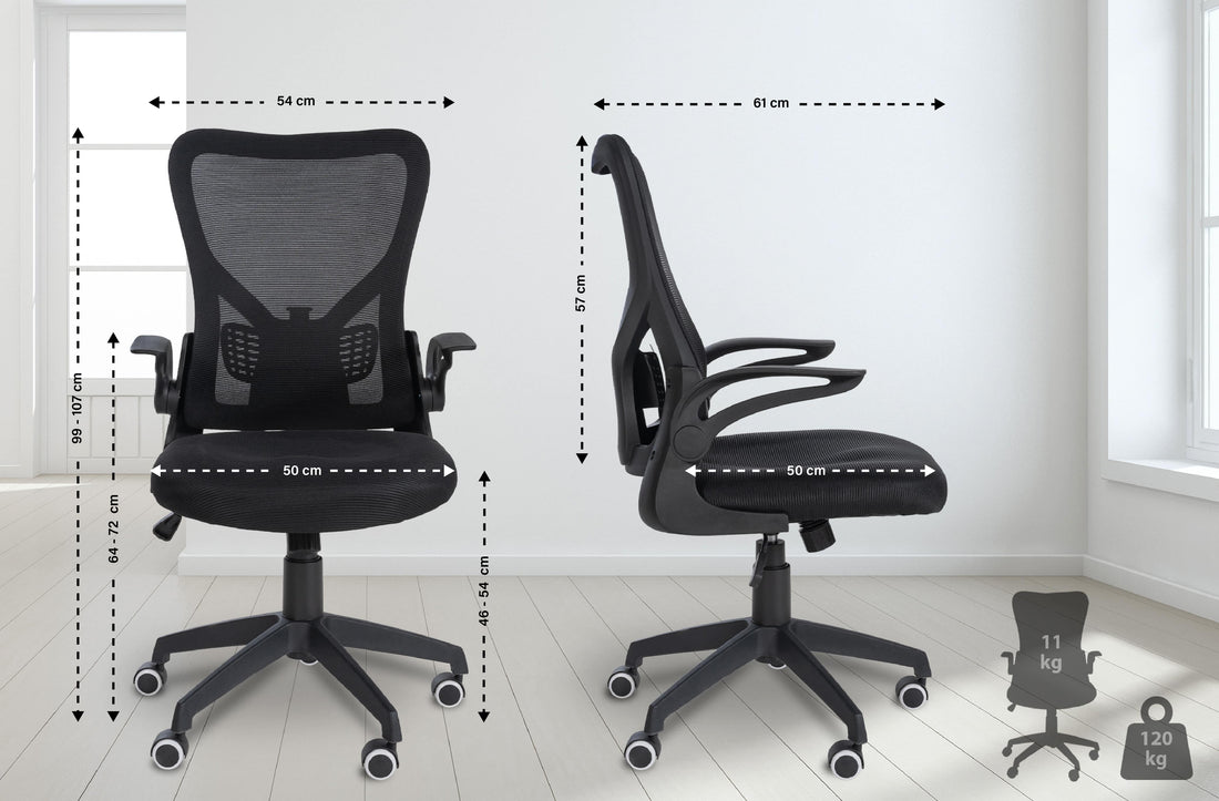 Ergonomische Bureaustoel - Kantoorstoel - Ademend Mesh Rugleuning Kleur zwart