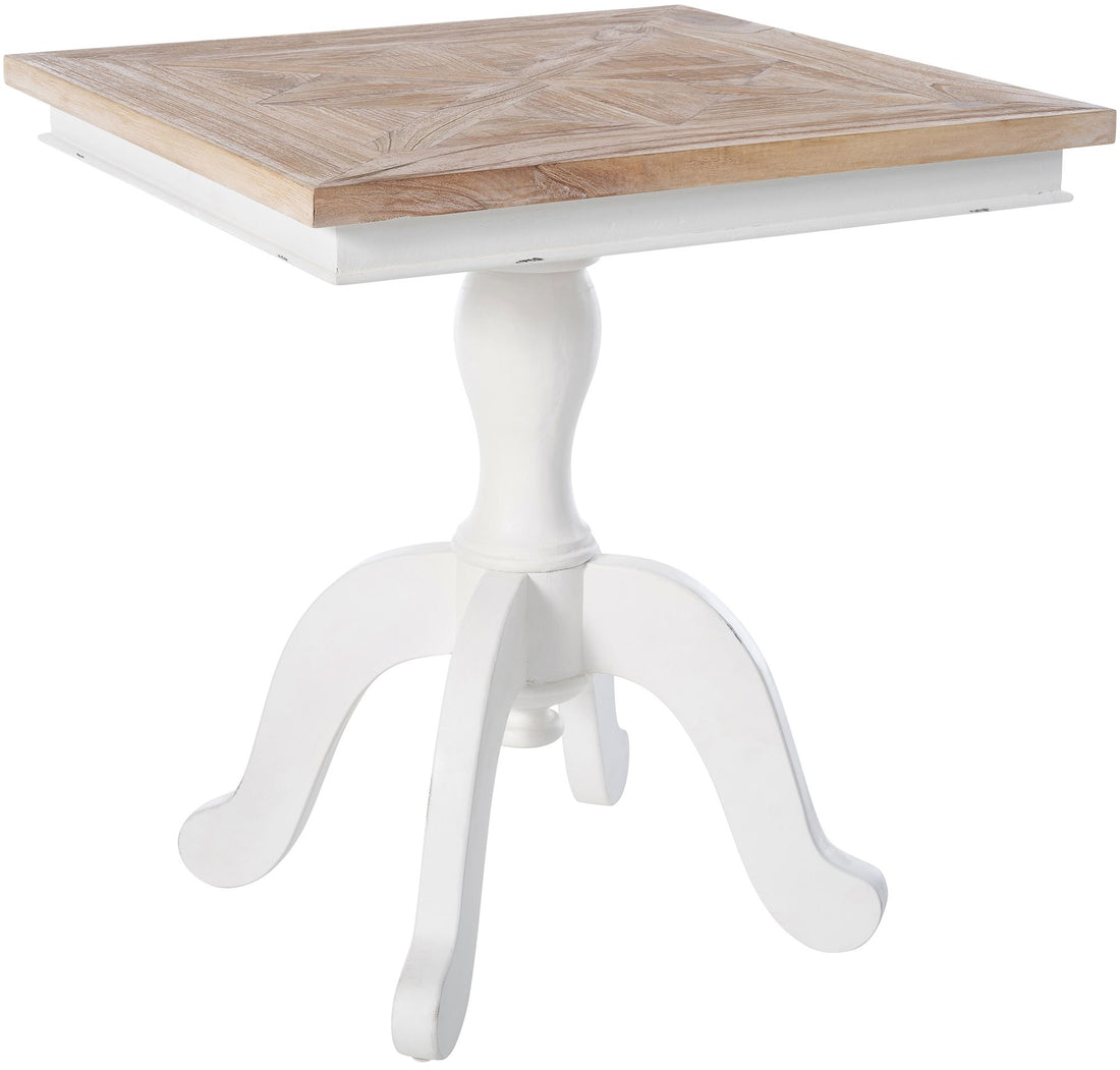Bistrotafel - Eettafel - Tijdloze Elegantie, Shabby Chic Stijl, Duurzaam Mindi-hout Kleur natuurlijk/wit