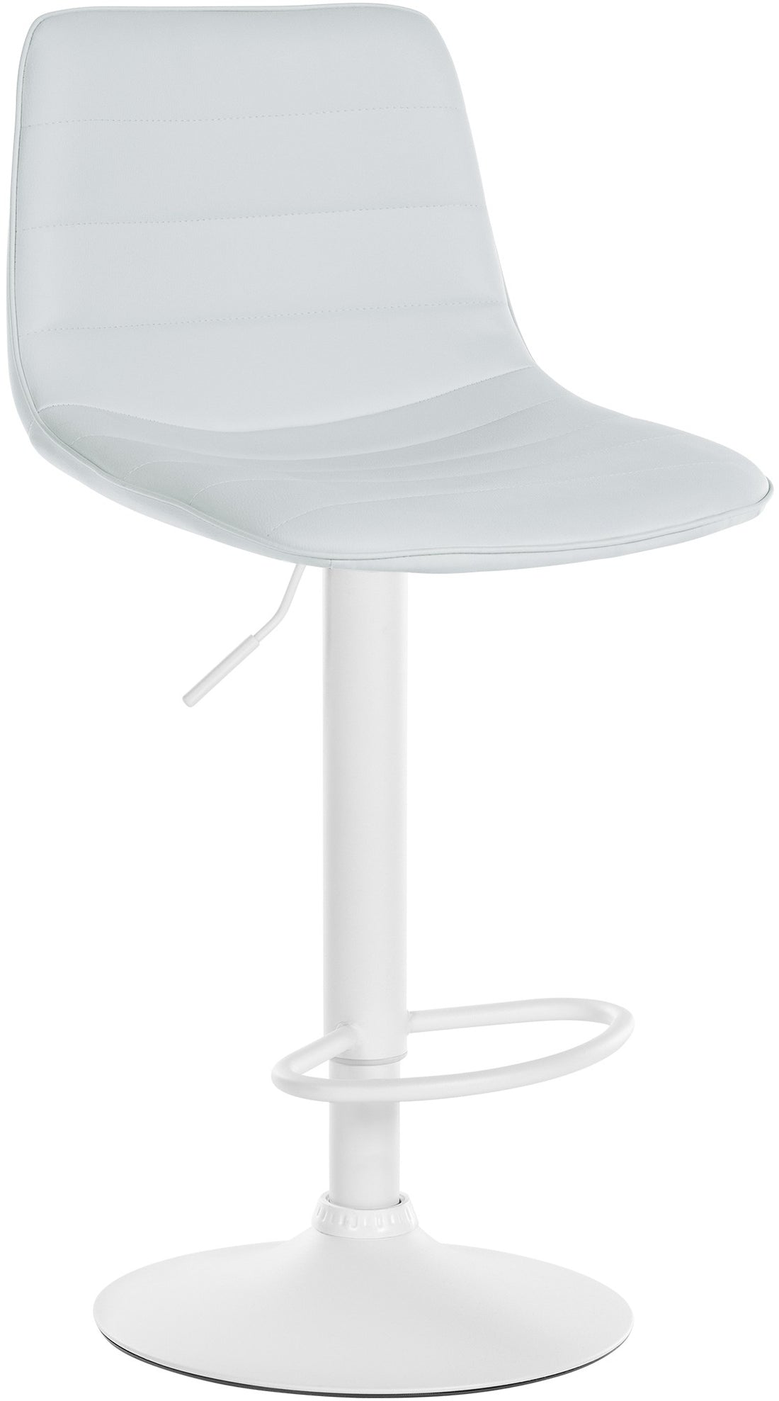 Barkruk Kunstleder - Kruk - Hoogte Verstelbaar Comfort - Tijdloos Design Kleur wit Onderstel Kleur zwart