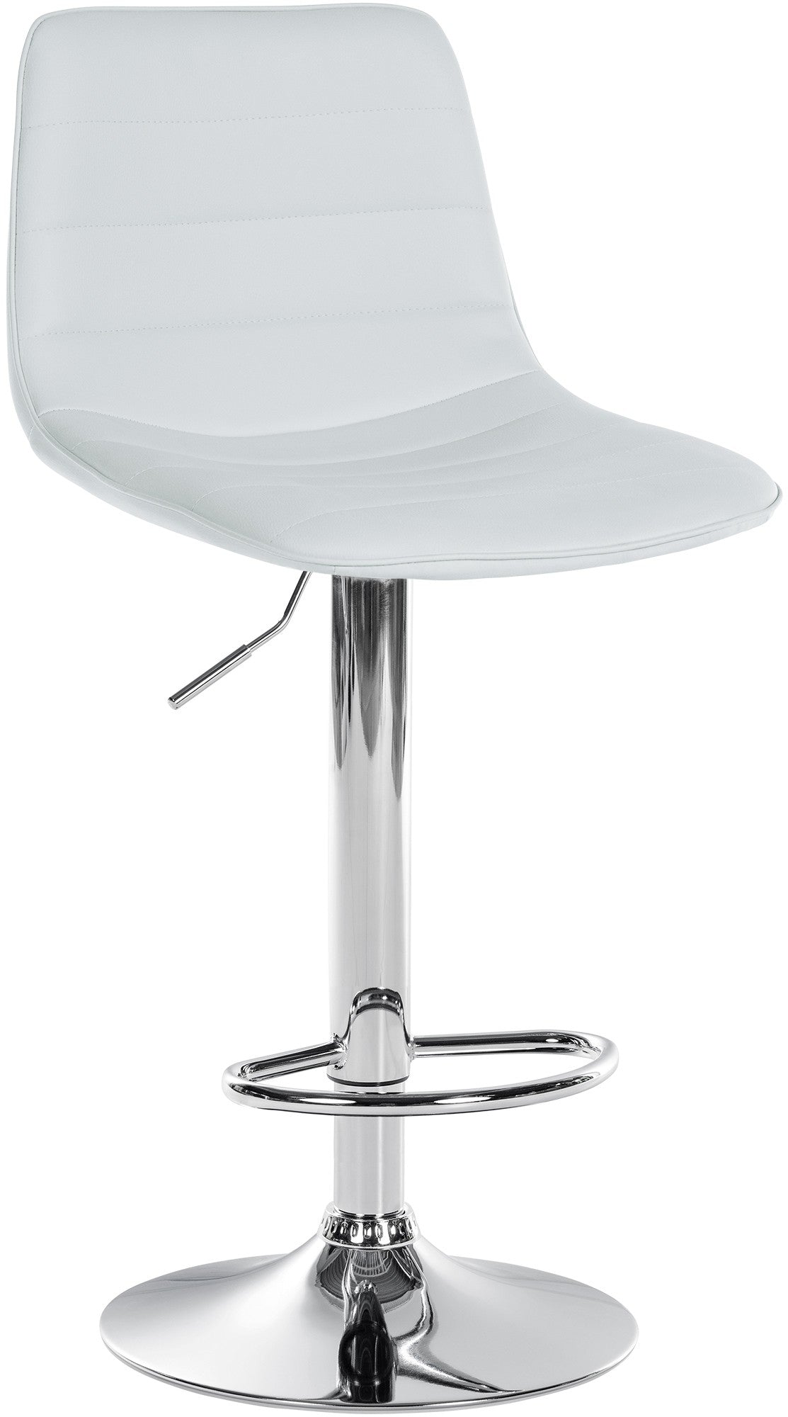 Barkruk Kunstleder - Kruk - Hoogte Verstelbaar Comfort - Tijdloos Design Kleur wit Onderstel Kleur chroom
