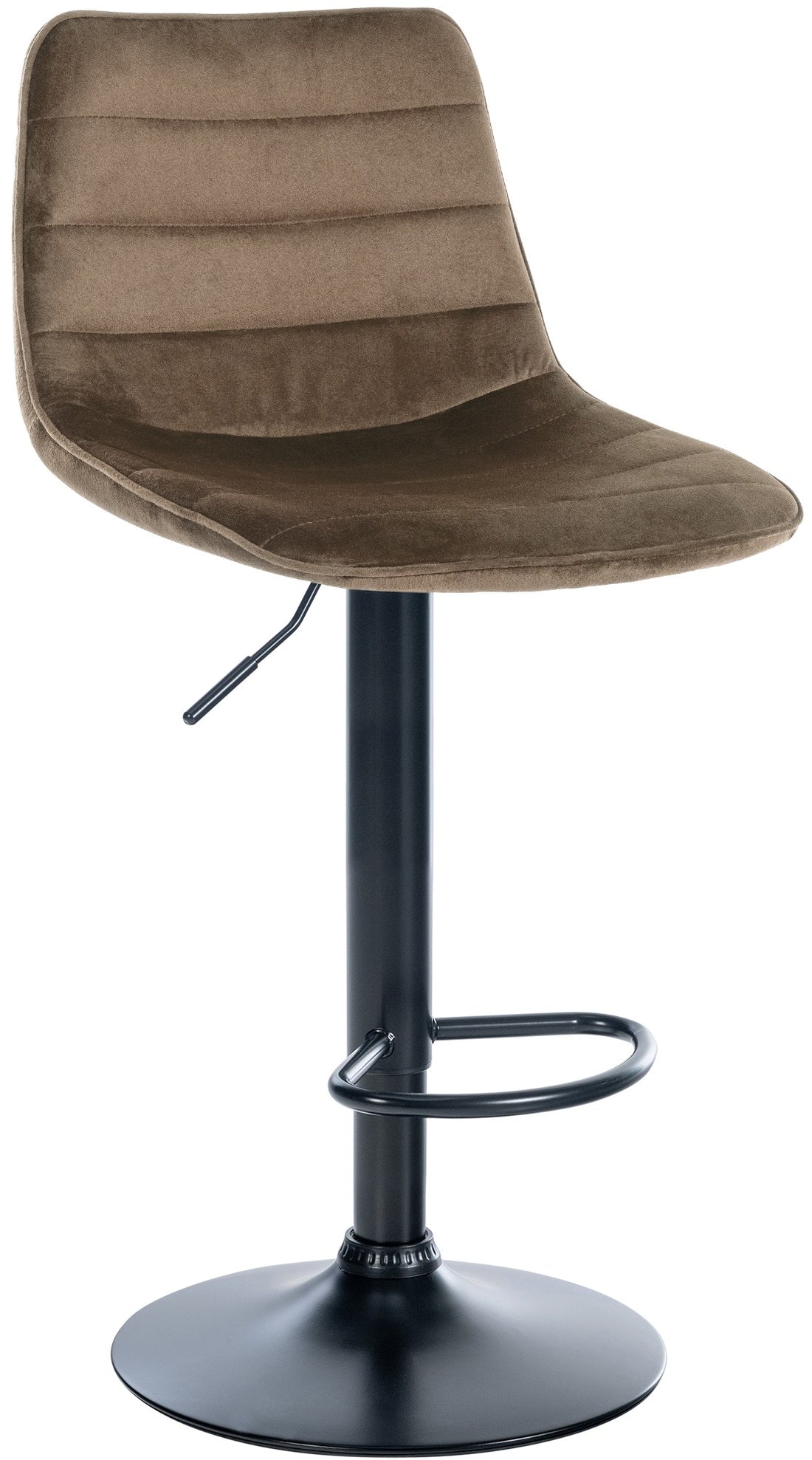 Fluwelen Barkruk - Hoge Kruk - In Hoogte Verstelbaar, Ultiem Comfort en Tijdloos Design Kleur bruin