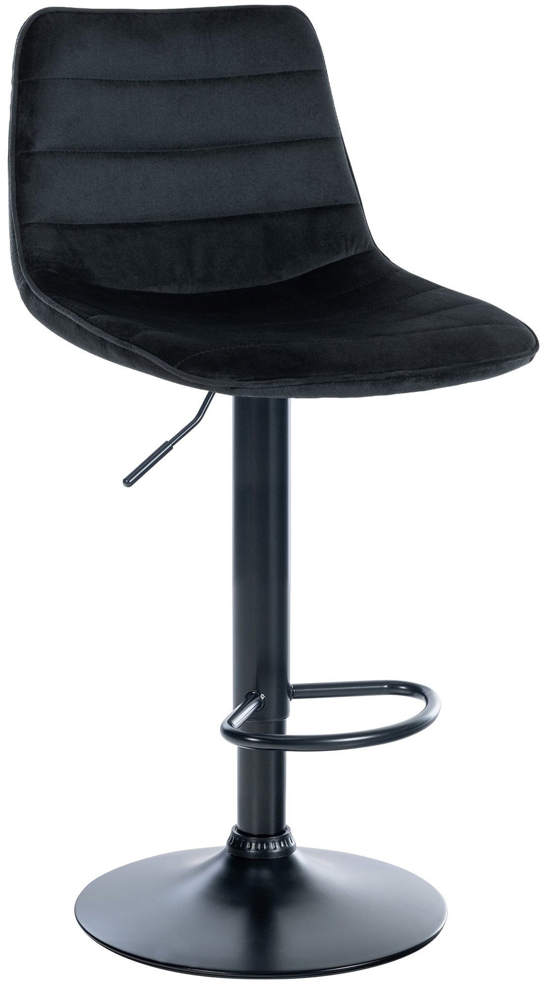 Fluwelen Barkruk - Comfortabele Zithoogteverstelling - Tijdloos Design, Verstelbaar en Luxe Kleur zwart