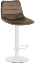 Fluwelen Barkruk - Comfortabele Kruk - Traploos Verstelbare Hoogte, Ergonomisch Design Kleur bruin