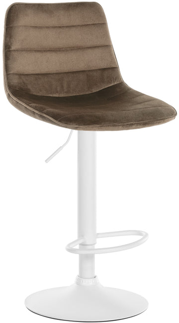Fluwelen Barkruk - Comfortabele Kruk - Traploos Verstelbare Hoogte, Ergonomisch Design Kleur bruin