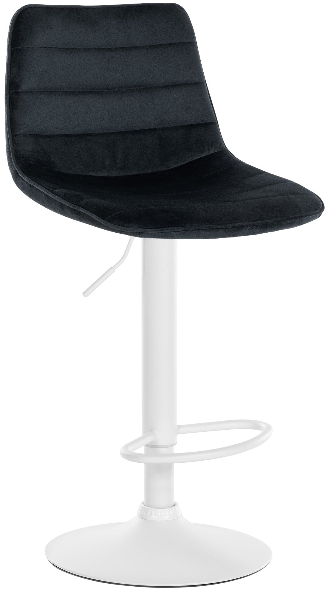 Barkruk Fluweel - Velvet Kruk - 360° Draaiend Comfort - Verstelbaar - Tijdloos Design Kleur zwart