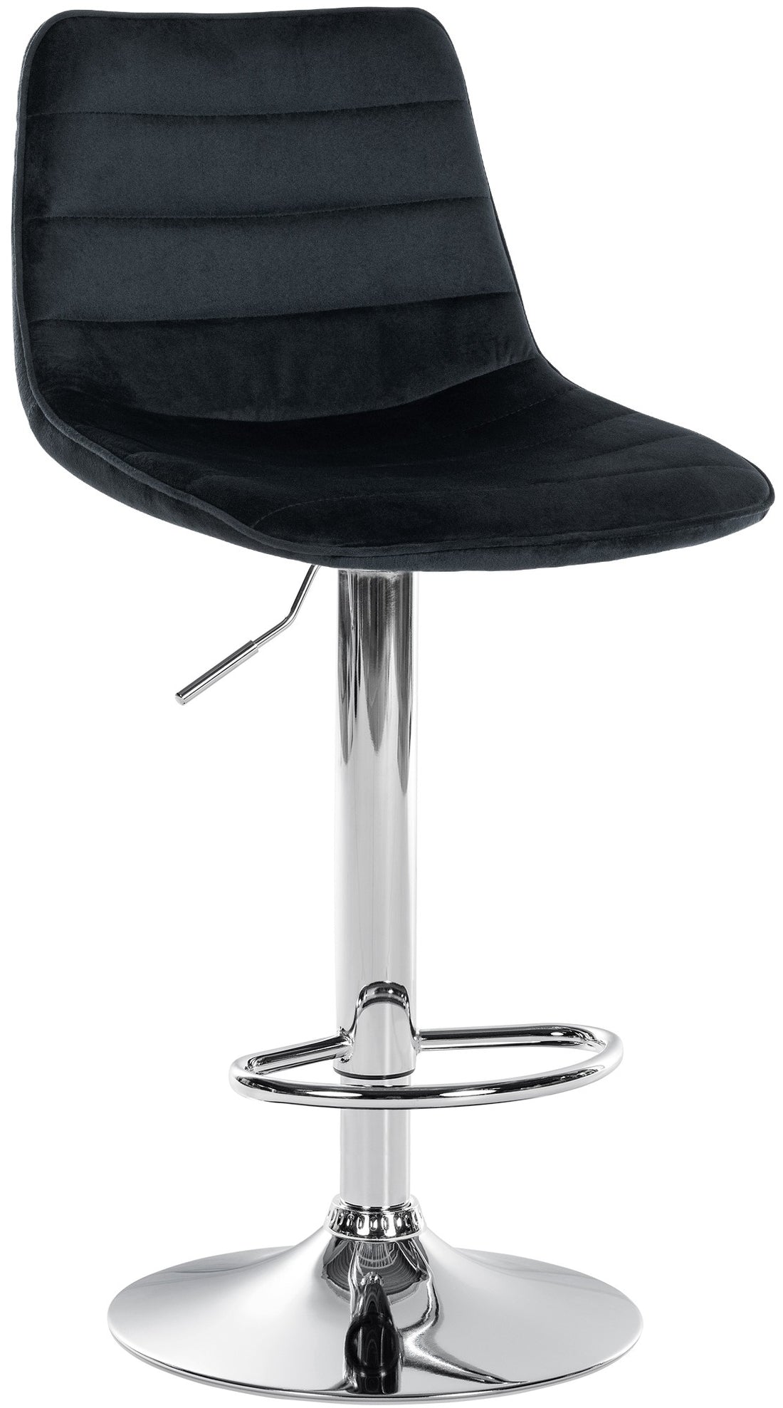Fluwelen Barkruk - Velvet Kruk - Optimaal Comfort en 360° Draaibaar Kleur zwart