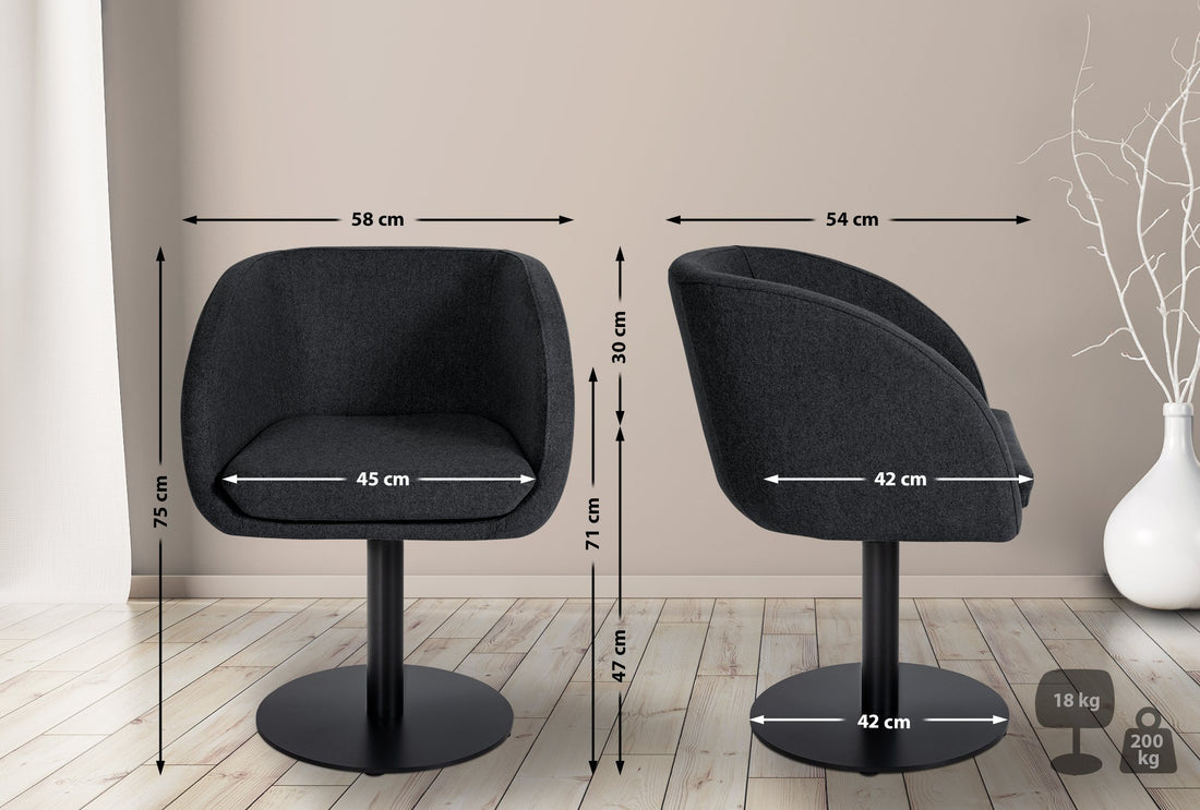 Stijlvolle Fauteuil - Loungestoel - Ultiem Zitcomfort & Duurzaam Vilt Kleur antraciet