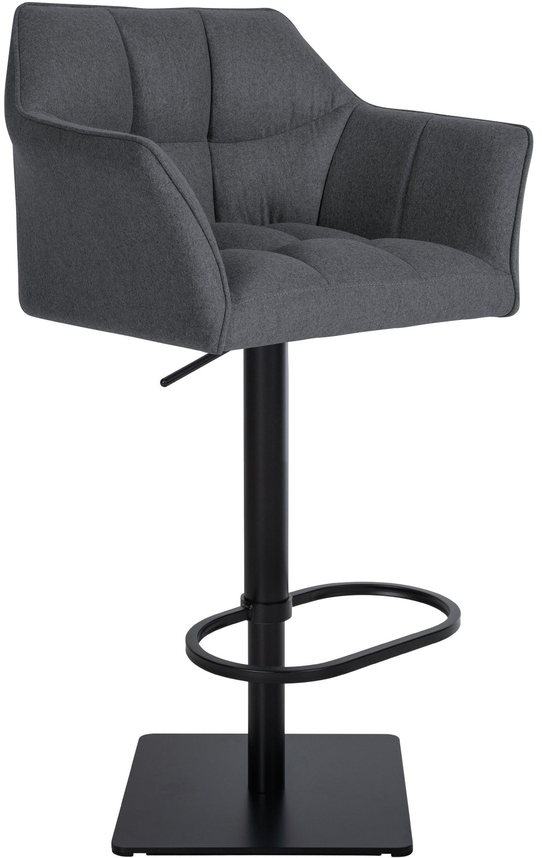 Barkruk Tijdloos Design - Kruk - Extra Zitcomfort, 360° Draaibaar & Hoogte Verstelbaar Kleur grijs Onderstel Kleur zwart