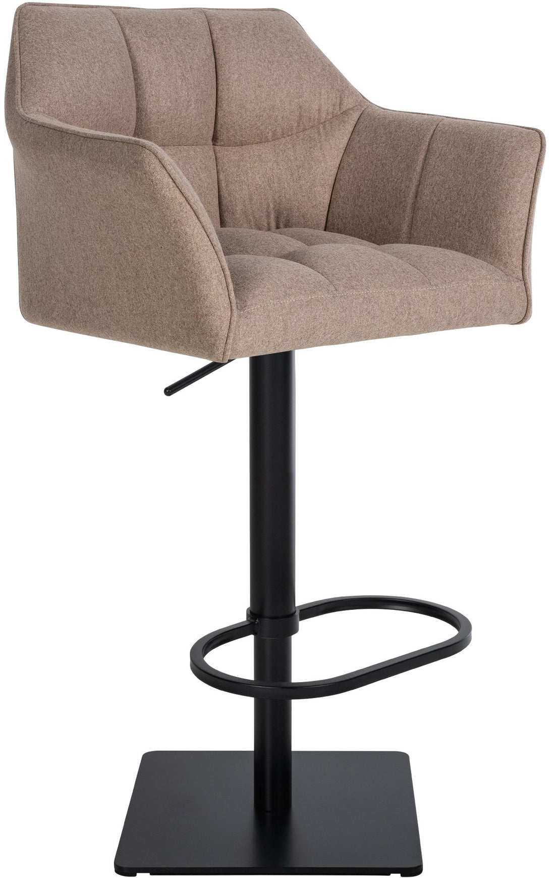 Barkruk Tijdloos Design - Kruk - Extra Zitcomfort, 360° Draaibaar & Hoogte Verstelbaar Kleur grijs Onderstel Kleur zwart