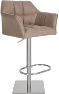 Barkruk Tijdloos Design - Kruk - Extra Zitcomfort, 360° Draaibaar & Hoogte Verstelbaar Kleur taupe Onderstel Kleur roestvrij staal