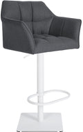 Barkruk Tijdloos Design - Kruk - Extra Zitcomfort, 360° Draaibaar & Hoogte Verstelbaar Kleur grijs Onderstel Kleur wit