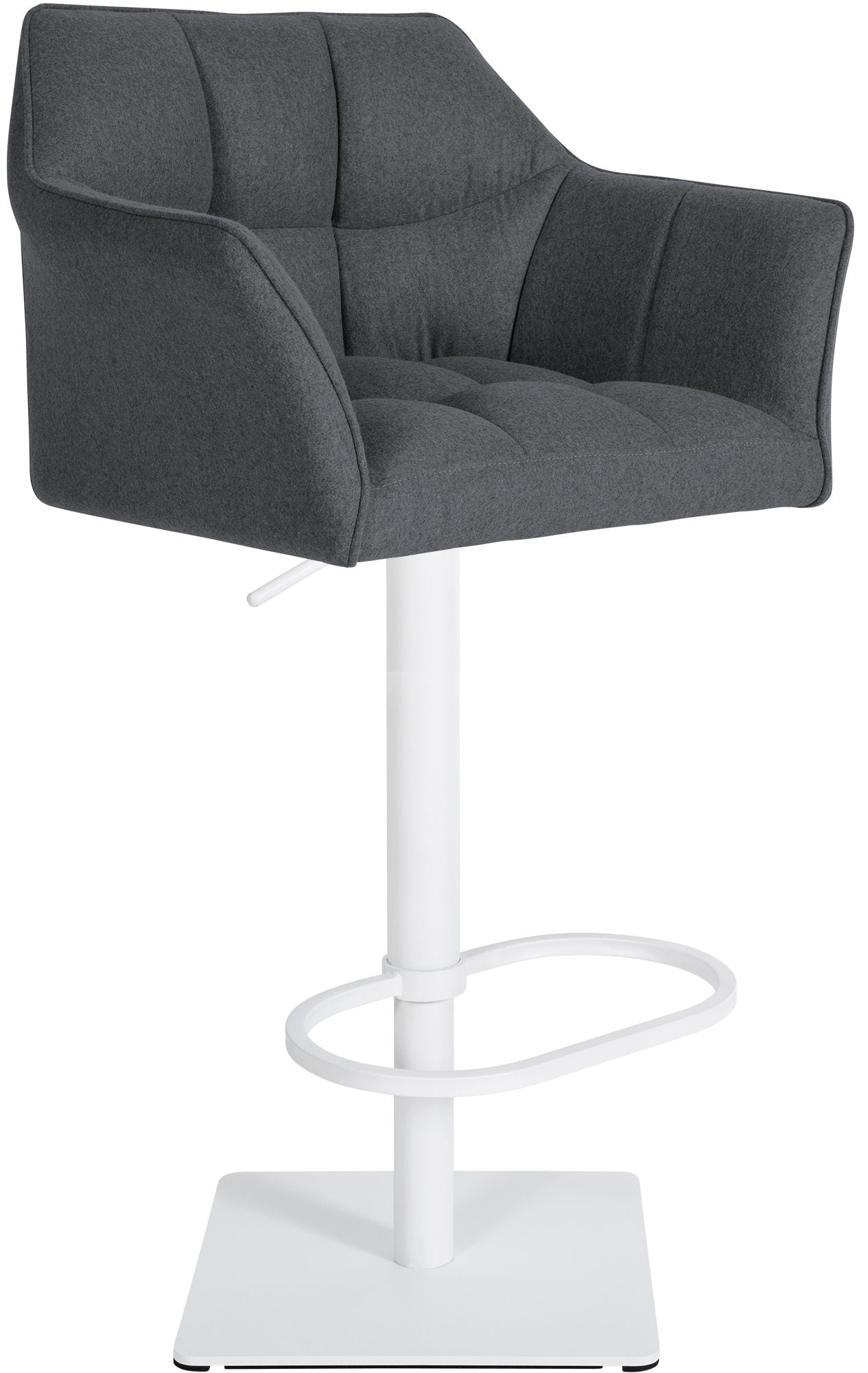 Barkruk Tijdloos Design - Kruk - Extra Zitcomfort, 360° Draaibaar & Hoogte Verstelbaar Kleur grijs Onderstel Kleur wit