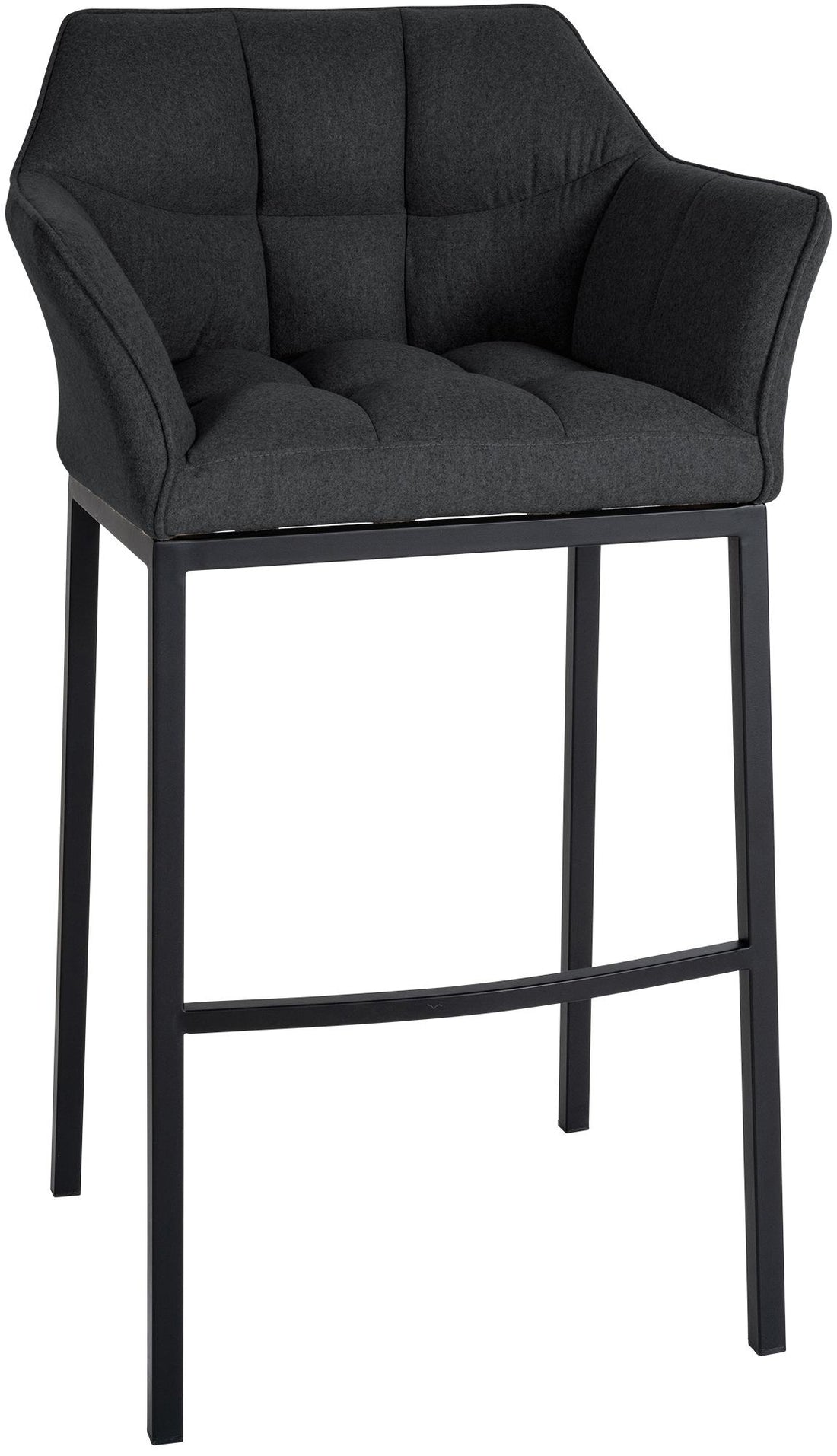Barkruk Vilt Antraciet - Barstoel - Extra Comfort met Rug- en Armleuningen, Tijdloos Ontwerp Kleur antraciet
