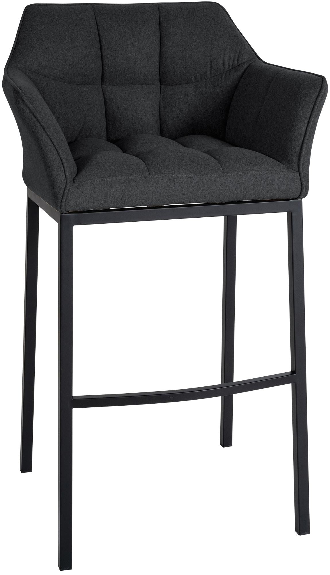 Barkruk Vilt Antraciet - Barstoel - Extra Comfort met Rug- en Armleuningen, Tijdloos Ontwerp Kleur antraciet
