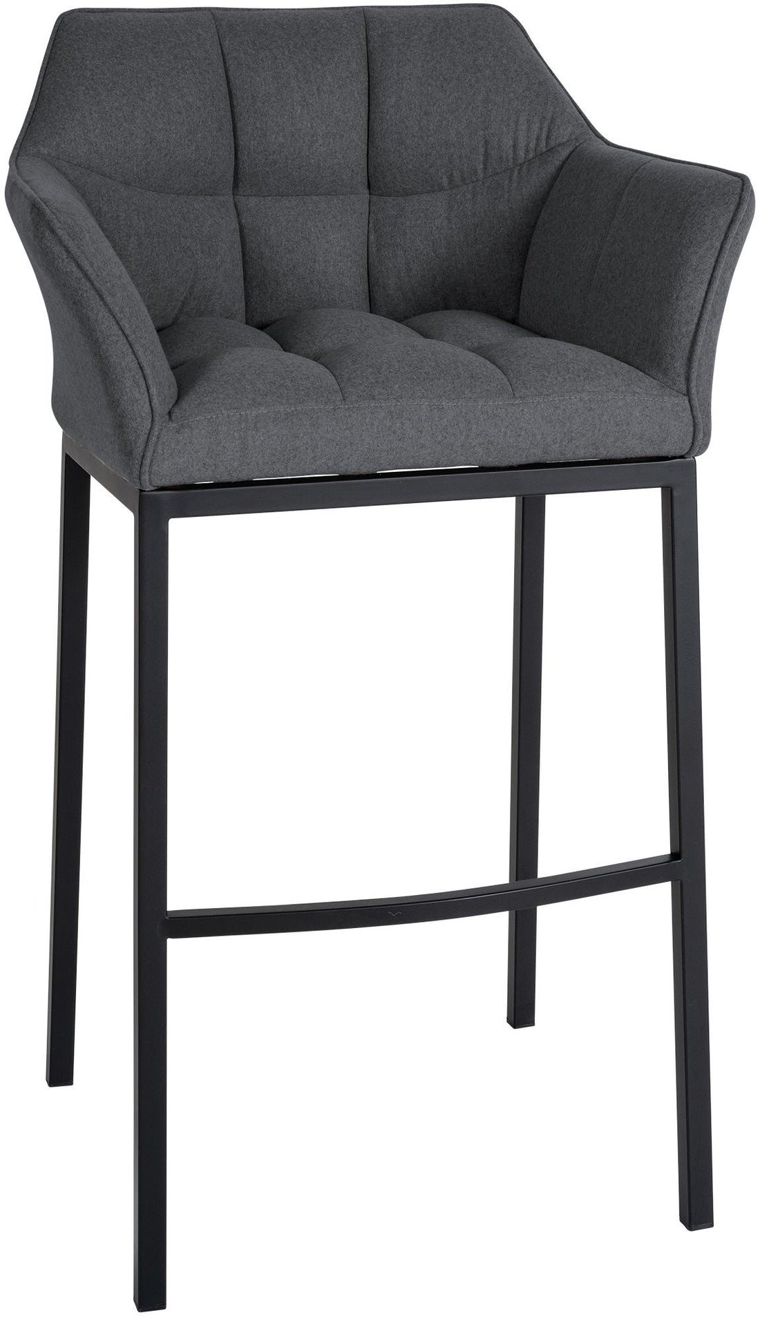 Barkruk Vilt, Hoge Kruk, Comfortabele Rugleuning, Modern Design Kleur grijs Onderstel Kleur zwart