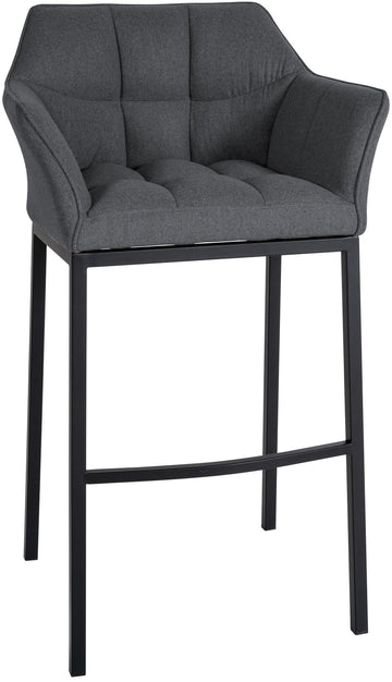 Barkruk Vilt, Hoge Kruk, Comfortabele Rugleuning, Modern Design Kleur grijs Onderstel Kleur zwart