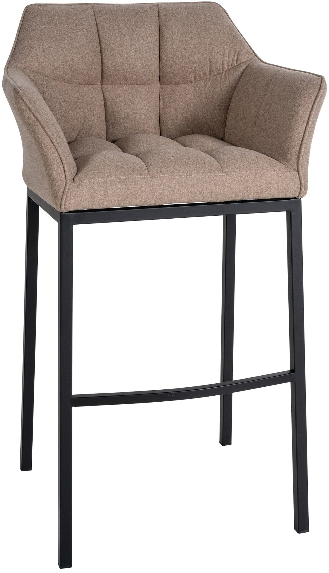 Barkruk Vilt, Hoge Kruk, Comfortabele Rugleuning, Modern Design Kleur grijs Onderstel Kleur zwart