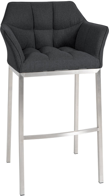 Barkruk Vilt - Kruk - Elegant en Comfortabel Design, Roestvrij Staal Frame Kleur antraciet