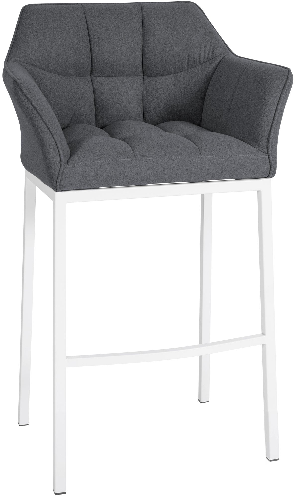 Barkruk Vilt, Hoge Kruk, Comfortabele Rugleuning, Modern Design Kleur grijs Onderstel Kleur wit