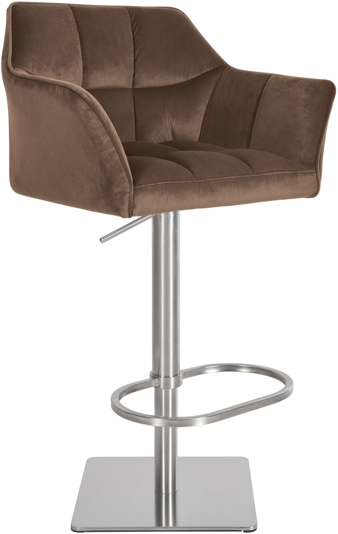 Barkruk Fluweel - Kruk - Verstelbare Hoogte & 360° Draaibaar - Stijlvol Design Kleur bruin