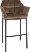 Fluwelen Barkruk - Velvet Stoel - Extra Zitcomfort & Stijlvol Design Kleur bruin