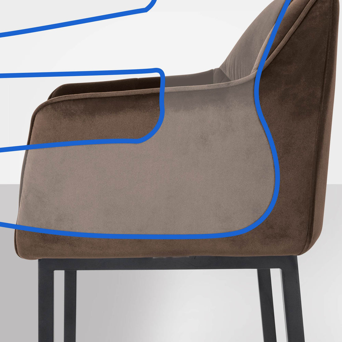Fluwelen Barkruk - Velvet Stoel - Extra Zitcomfort & Stijlvol Design Kleur bruin