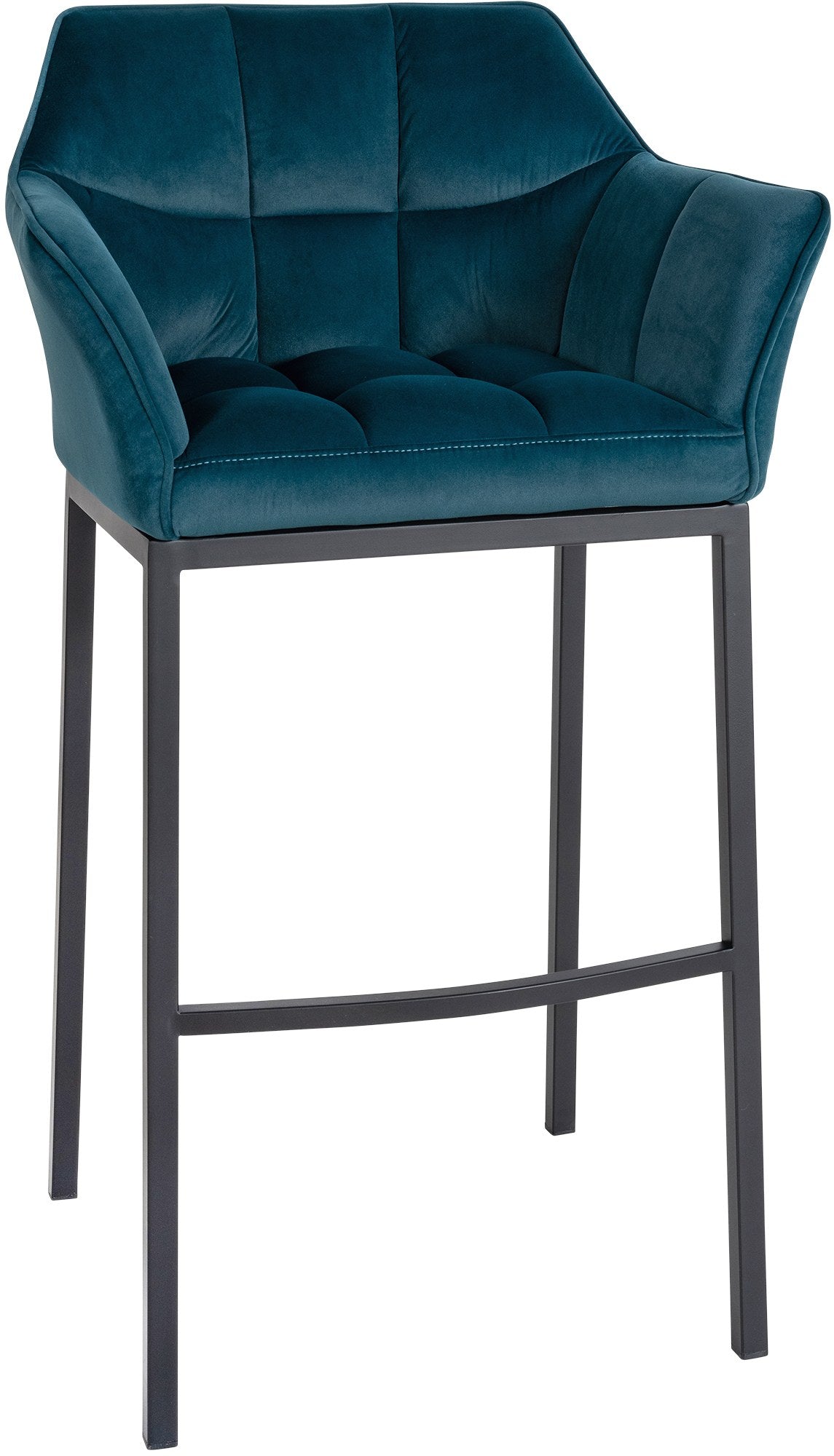 Barkruk - Hoge Stoel - Fluwelen Bekleding, Elegant Ontwerp Kleur groen Onderstel Kleur zwart
