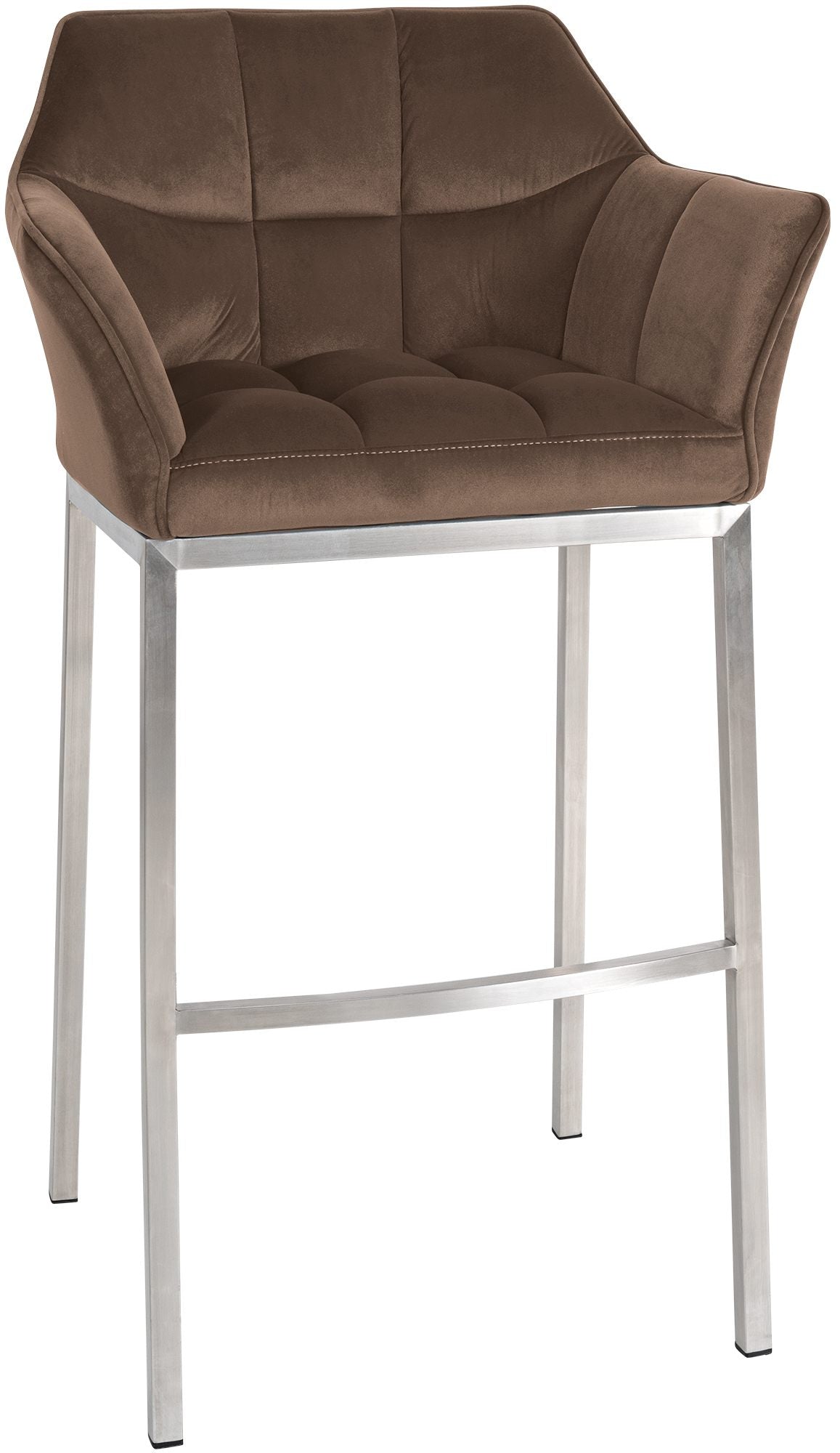 Elegante Fluwelen Barkruk - Luxe Kruk - Extra Zitcomfort & Moderne Uitstraling Kleur bruin