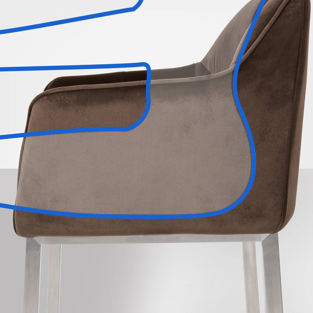 Elegante Fluwelen Barkruk - Luxe Kruk - Extra Zitcomfort & Moderne Uitstraling Kleur bruin