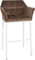 Barkruk Fluweel - Kruk - Extra Comfort Rug- & Armleuningen, Elegant Design Kleur bruin