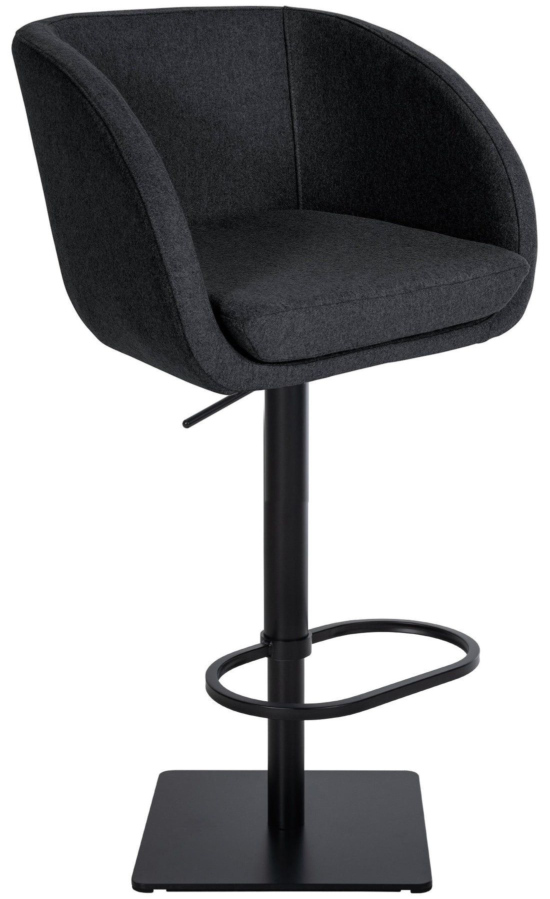 Barkruk met vilten bekleding - Keukenkruk - 360° draaimechaniek, Comfortabel & Duurzaam Kleur antraciet Onderstel Kleur zwart