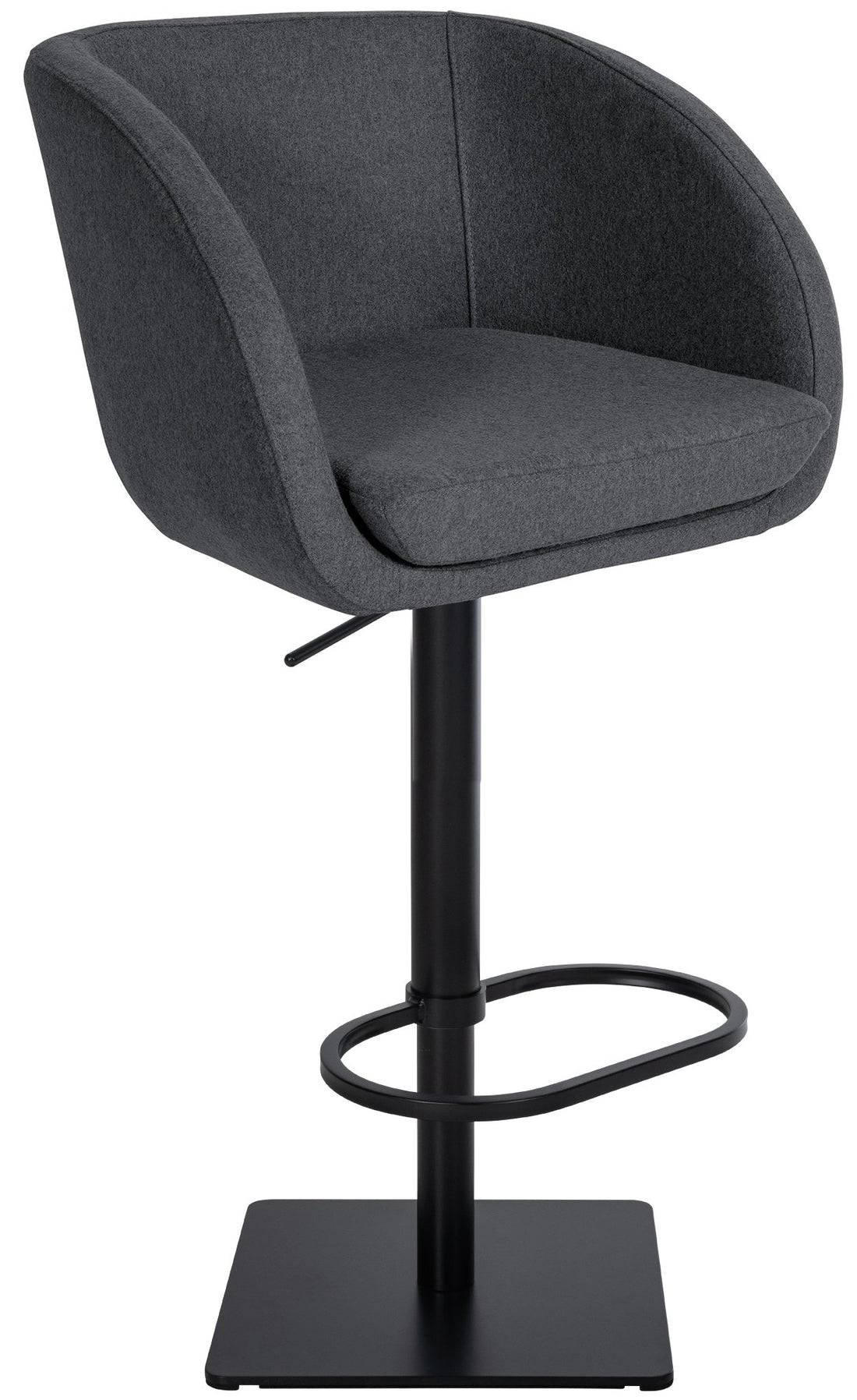 Barkruk met vilten bekleding - Keukenkruk - 360° draaimechaniek, Comfortabel & Duurzaam Kleur antraciet Onderstel Kleur zwart