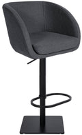 Barkruk met vilten bekleding - Keukenkruk - 360° draaimechaniek, Comfortabel & Duurzaam Kleur grijs Onderstel Kleur zwart