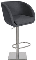 Barkruk met vilten bekleding - Keukenkruk - 360° draaimechaniek, Comfortabel & Duurzaam Kleur grijs Onderstel Kleur roestvrij staal
