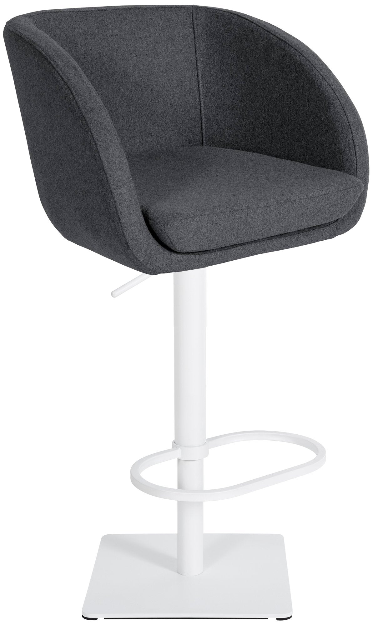 Barkruk met vilten bekleding - Keukenkruk - 360° draaimechaniek, Comfortabel & Duurzaam Kleur grijs Onderstel Kleur wit