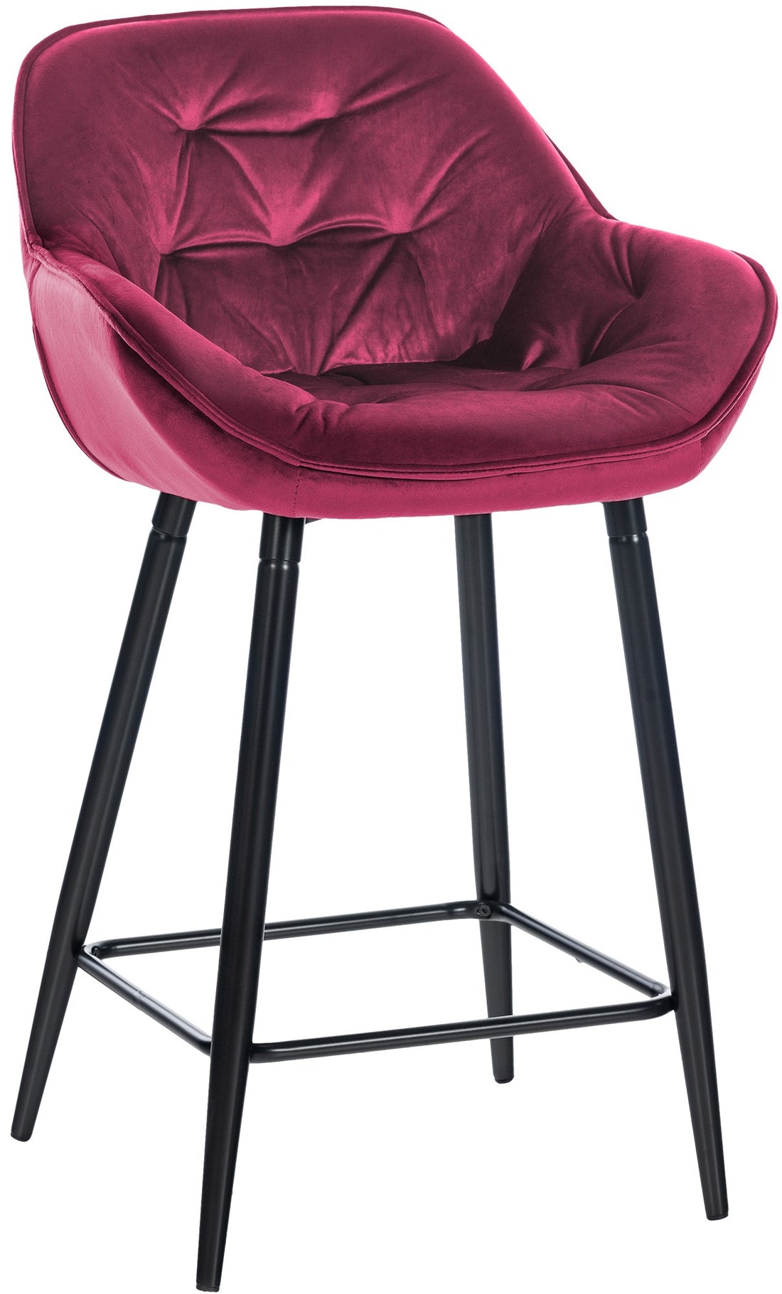Fluwelen Barkruk - Hoge Kruk - Ergonomisch Ontwerp & Stabiliteit, maximaal comfort Kleur paars