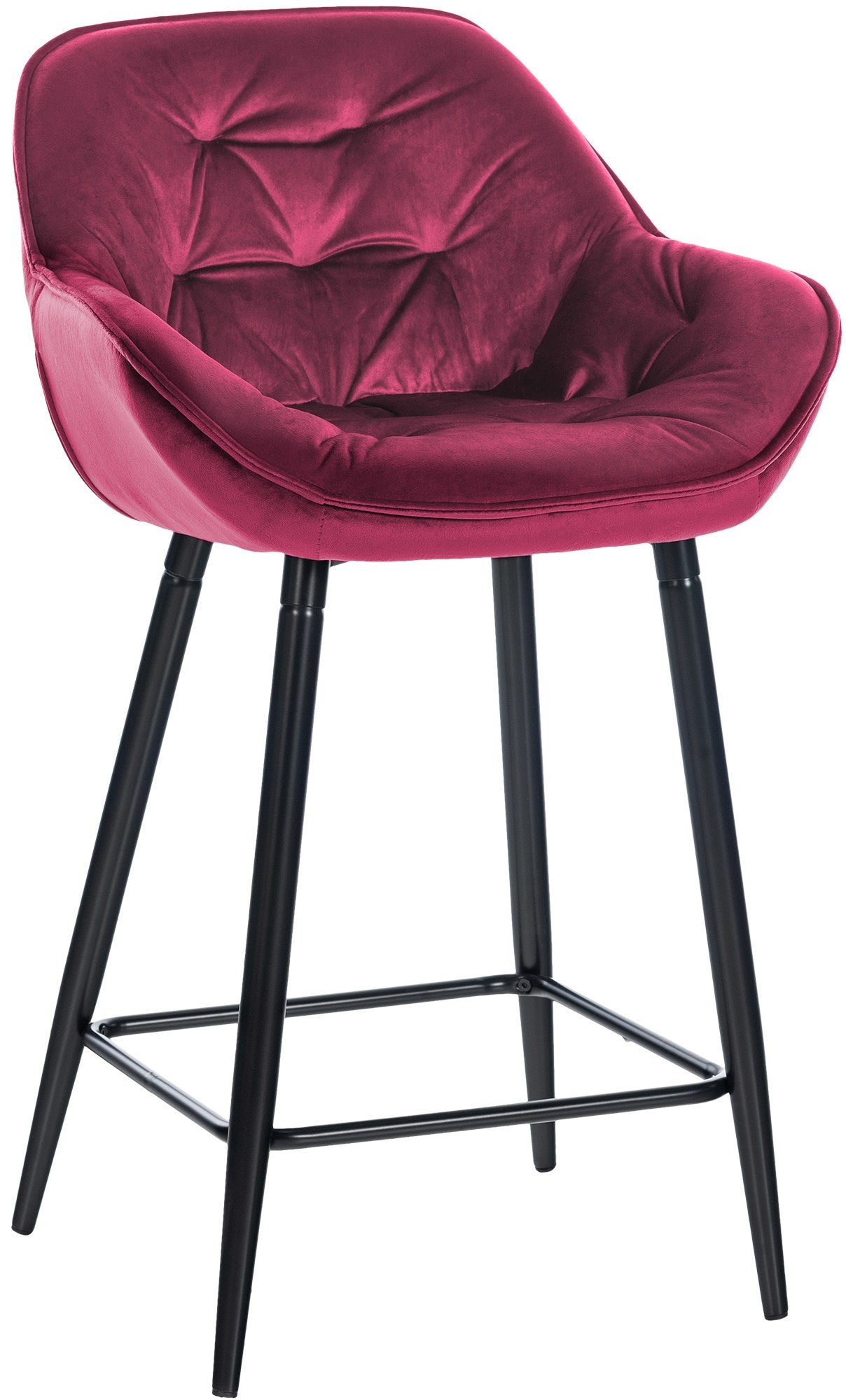 Fluwelen Barkruk - Hoge Kruk - Ergonomisch Ontwerp & Stabiliteit, maximaal comfort Kleur paars