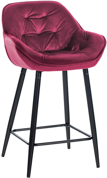 Fluwelen Barkruk - Hoge Kruk - Ergonomisch Ontwerp & Stabiliteit, maximaal comfort Kleur paars