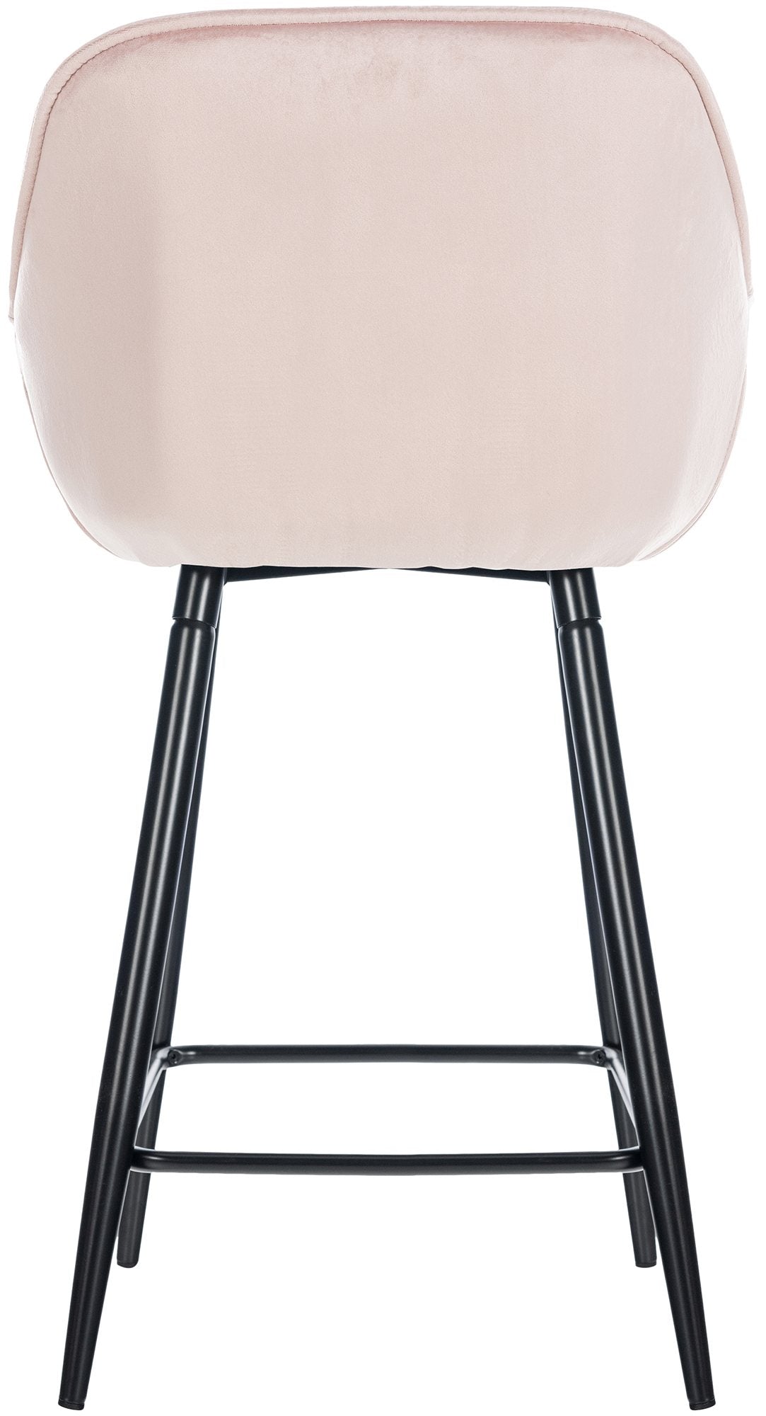 Fluwelen Barkruk - Hocker - Hoog Zitcomfort, Stevig Frame - Mat Zwart Design Kleur roze
