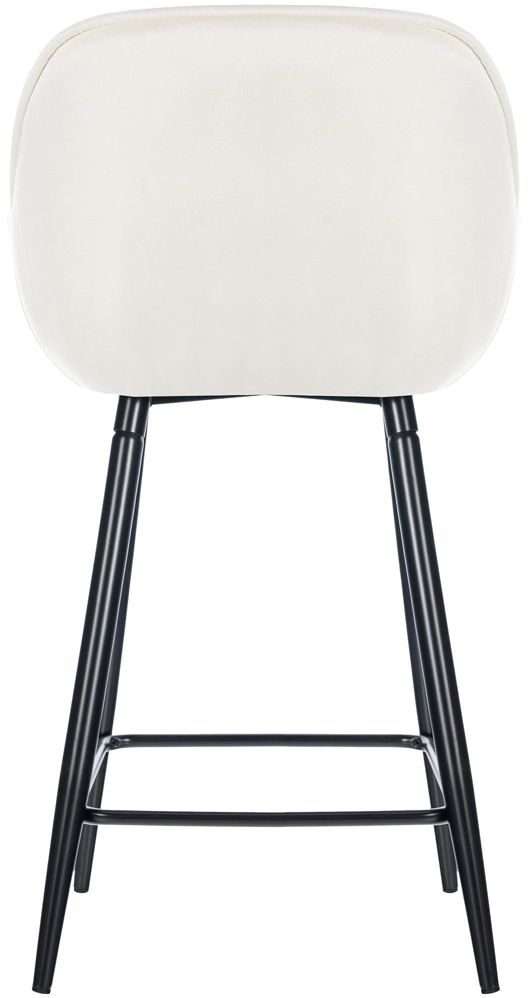 Barkruk Fluweel - Kruk - Hoog Zitcomfort, Mat Zwart Frame Met Elegante Fluwelen Bekleding Kleur crème