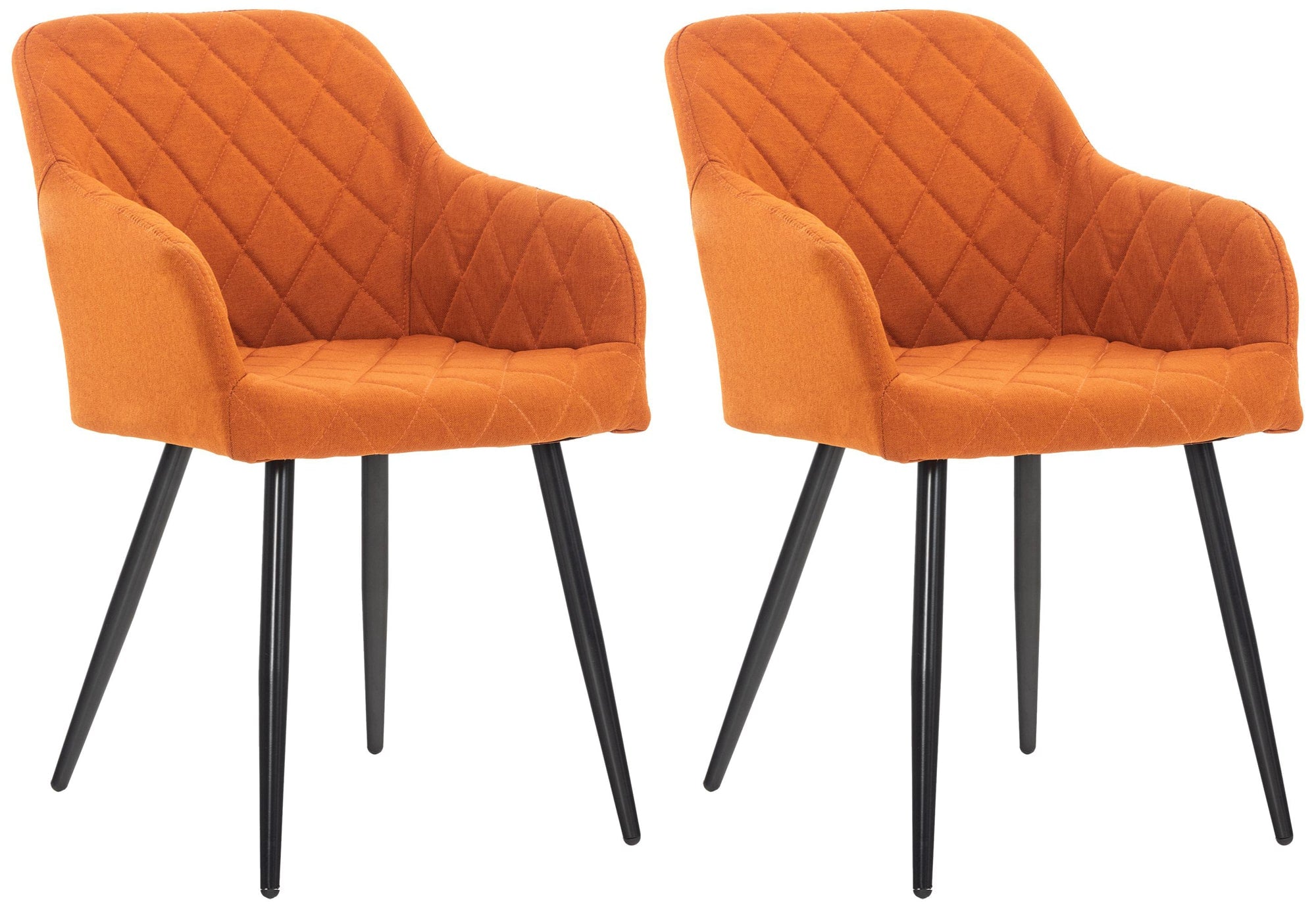 Set van 2 Eetkamerstoelen - Keukenstoelen - Optimaal Comfort en Veiligheid Kleur oranje